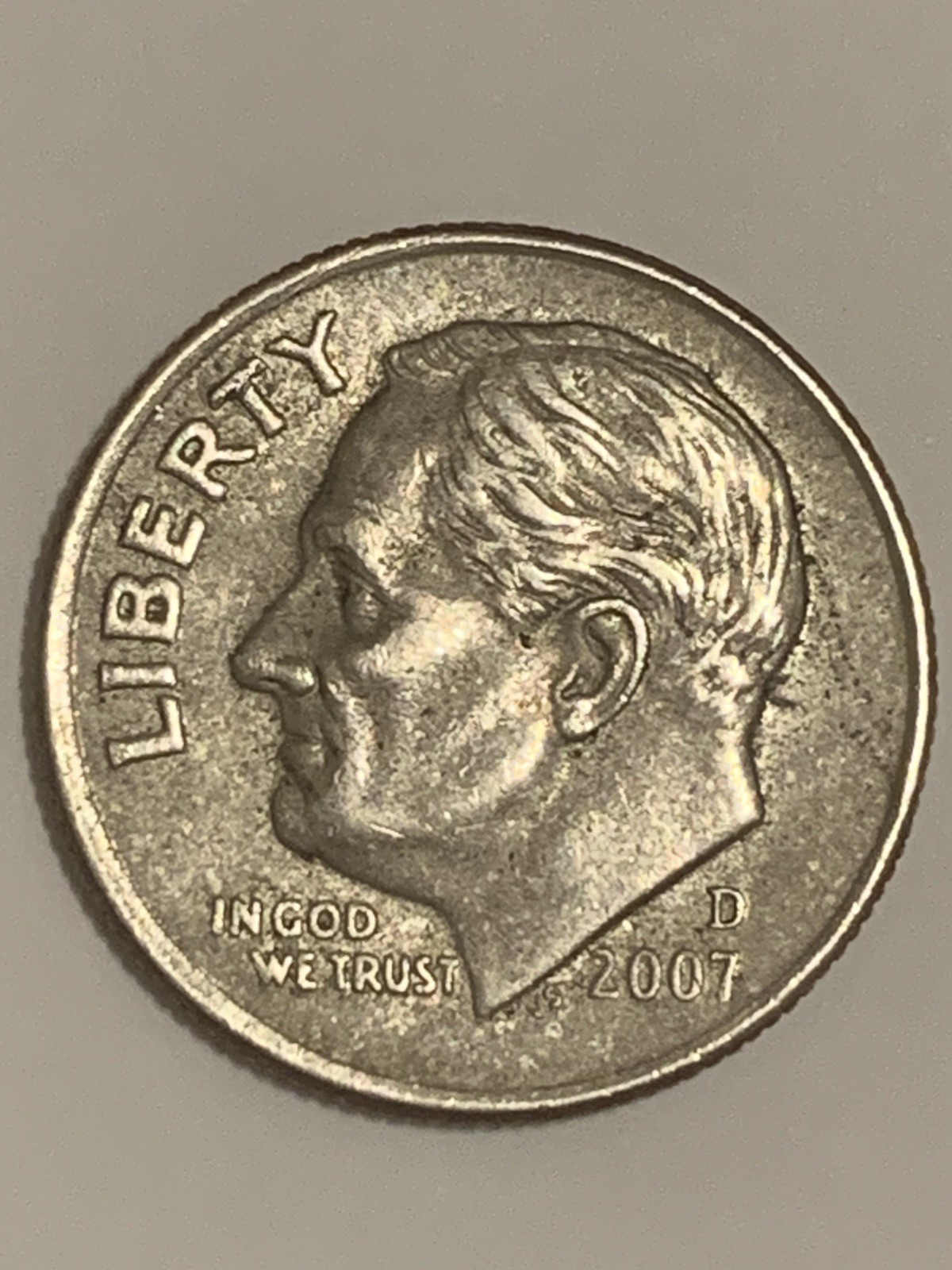 2007-D Roosevelt Dime.  10 Cent Coin.