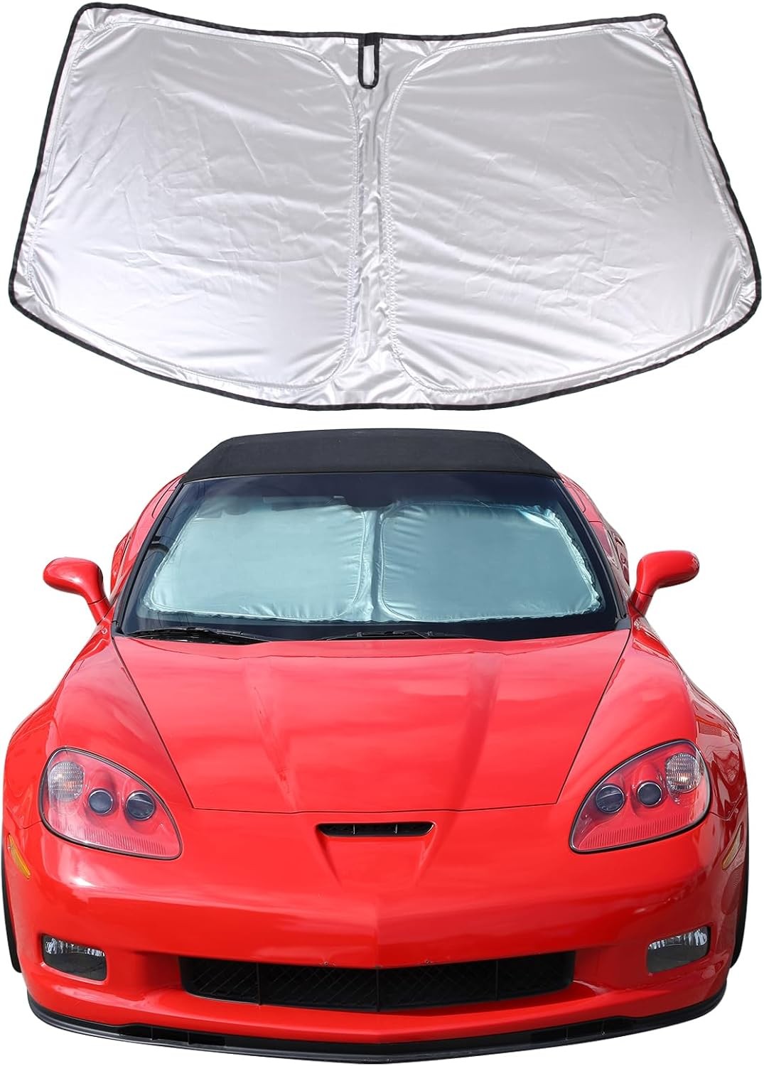 Windshield Sunshade for Chevrolet Corvette C6 2005-2013, Folding, Blocks UV Rays