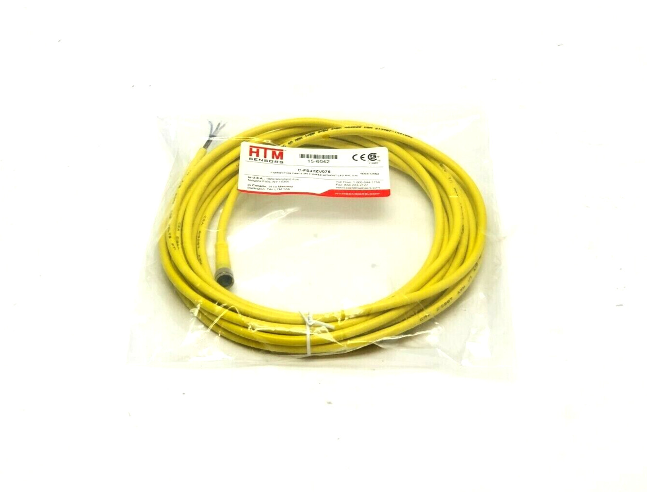 HTM Sensors C-FS3TZV075 Single Ended Cable 3-Wire to M8 5m Length
