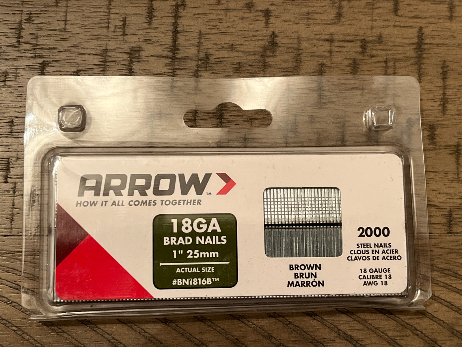 Arrow 2000-Pack 1-Inch Brown Brad Nails -BN1816B