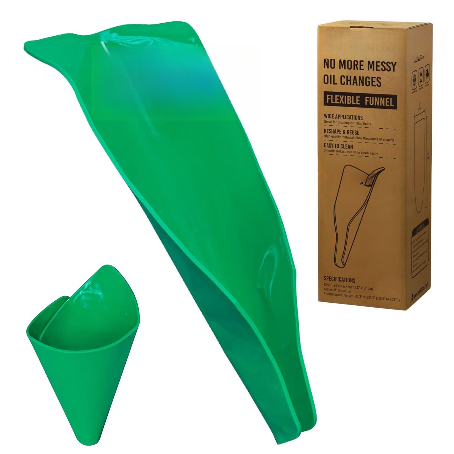 Oil Funnel Reusable Universal Oil Change Drain Tool No-Spill Oil Filler