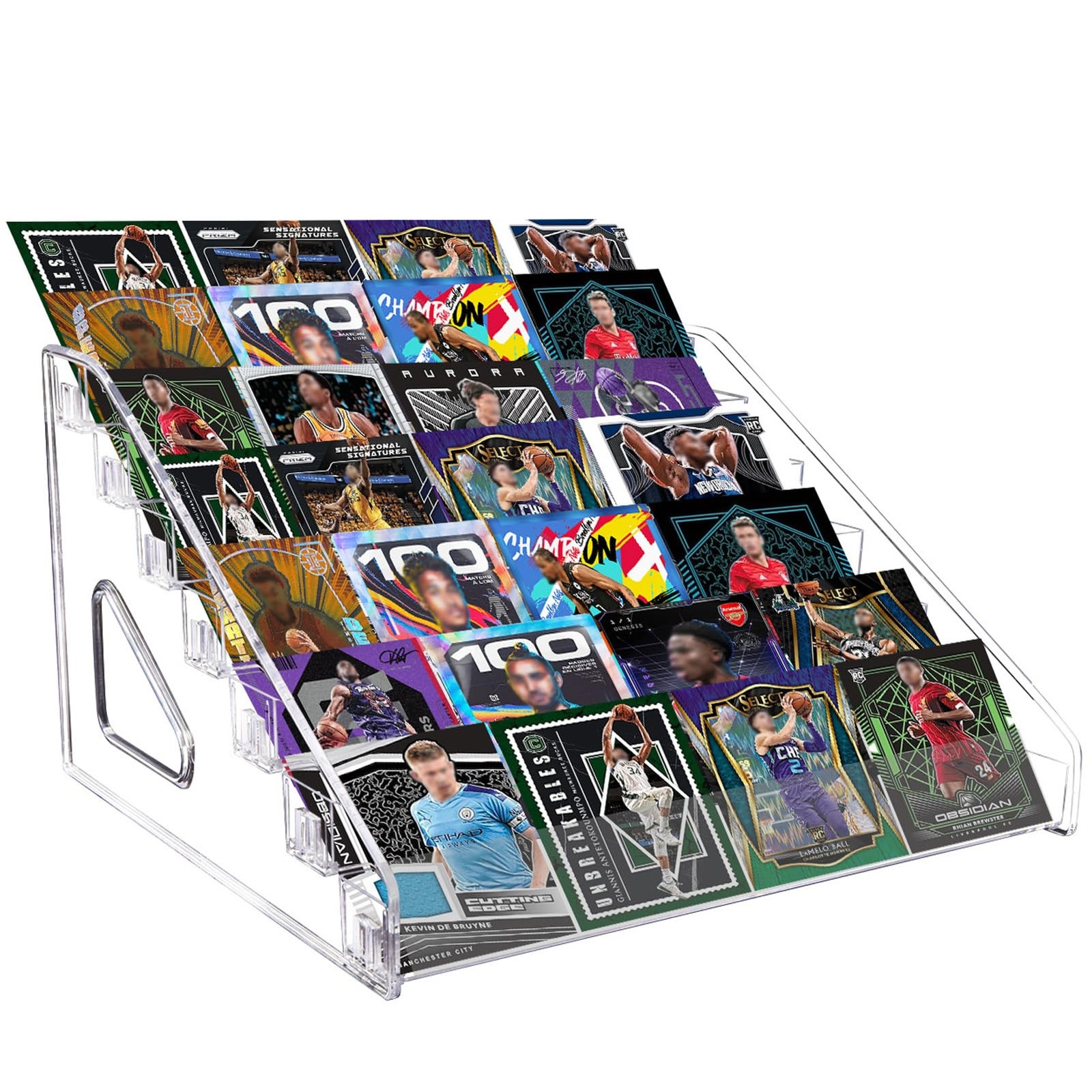 Trading Card Display Stand, 7-Tier Greeting Card Display Stand, 12 in Acrylic...