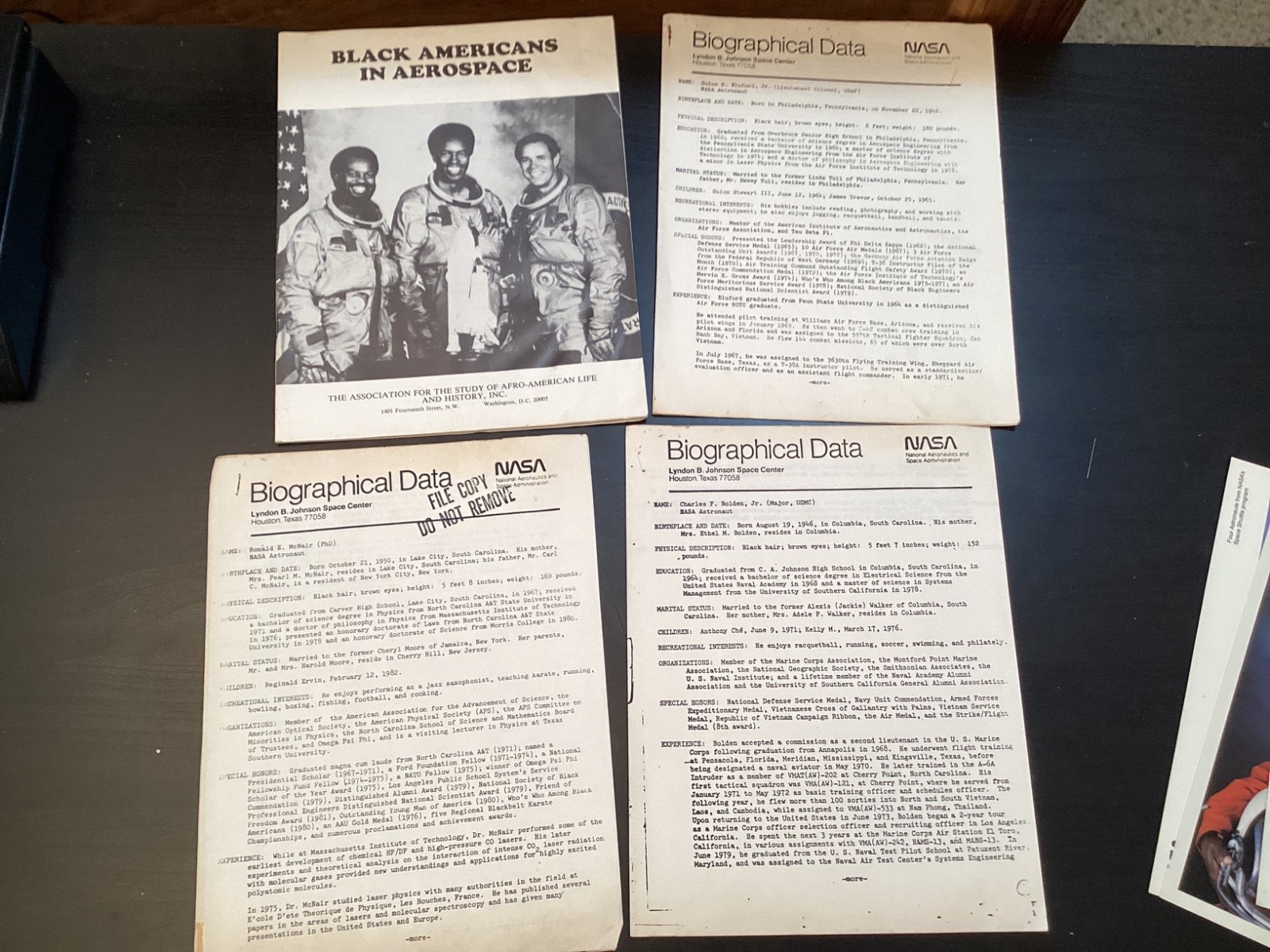Vtg. NASA Space Shuttle Ephemera Lot Crew Photos Decals Books  Black Americans
