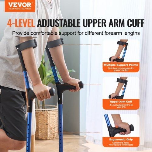Forearm Crutches for Adults 11Level Height Adjustable Walking Crutches