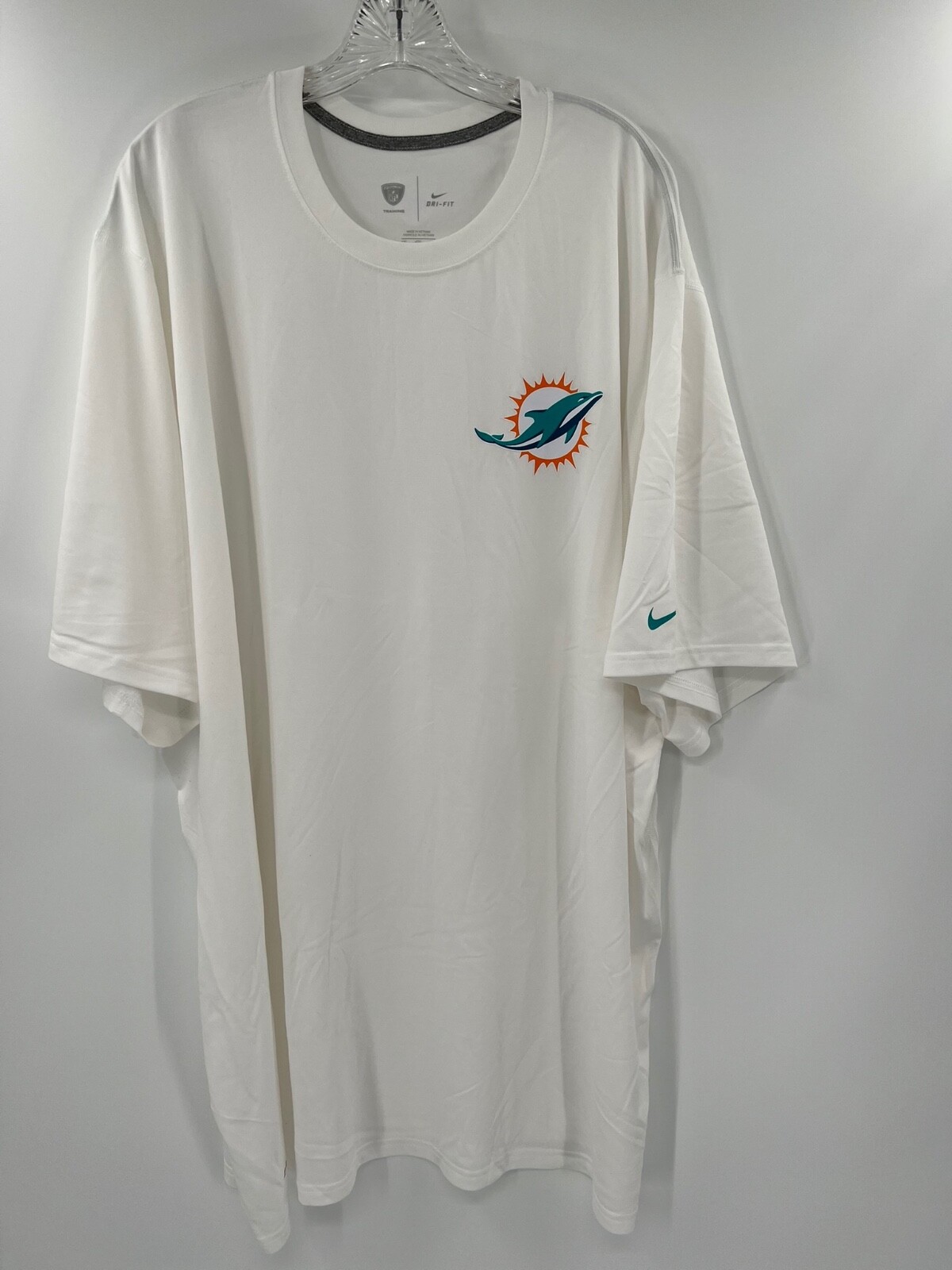 MIAMI DOLPHINS TEAM ISSUED WHITE DRI-FIT SHORT SLEEVE NIKE T SHIRT SIZE 2XL