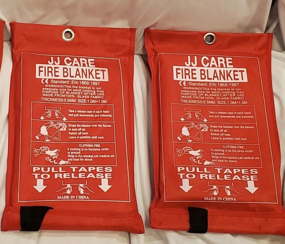 Fire Blankets Prepared Emergency Fire Suppressant Blanket For Home Safety 2pk