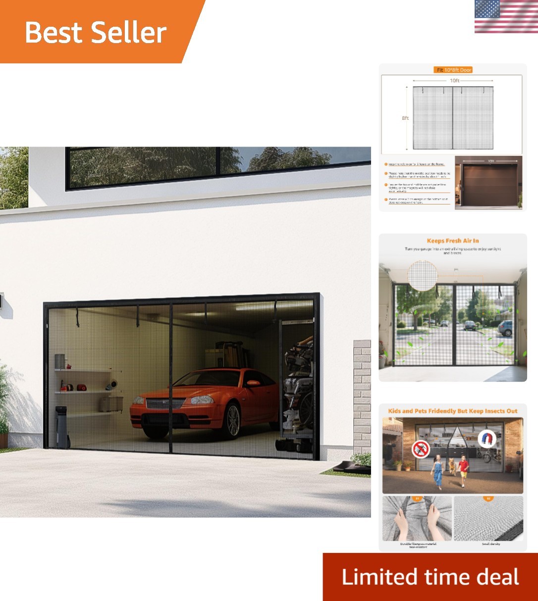 10x8 Ft Magnetic Garage Door Screen – Elevate Your Garage Comfort