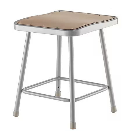 National Public Seating 6318 Square Stool, Height Range 18", Masonite Board Gray