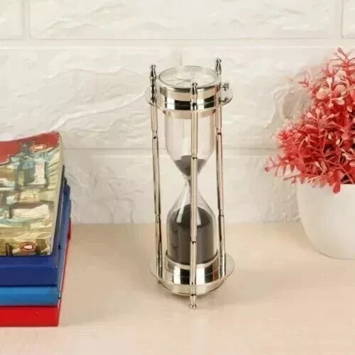 Sand Timer Hourglass Brass Nautical Maritime Hour Glass Vintage Sand Clock Gift
