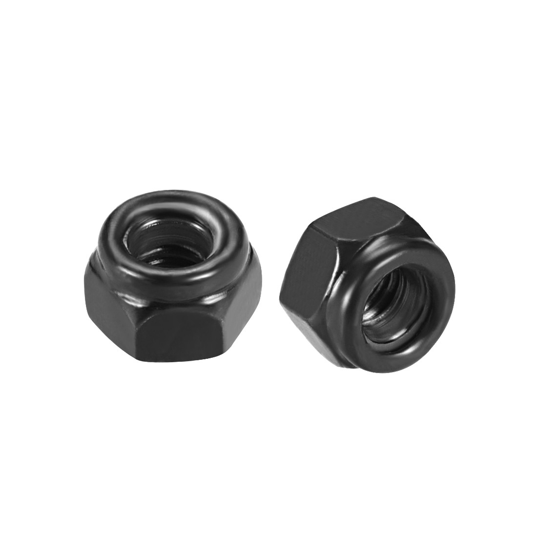 M3x0.5mm Hex Lock Nuts Carbon Steel Nylon Insert Self-Lock Nuts, 50Pcs Black