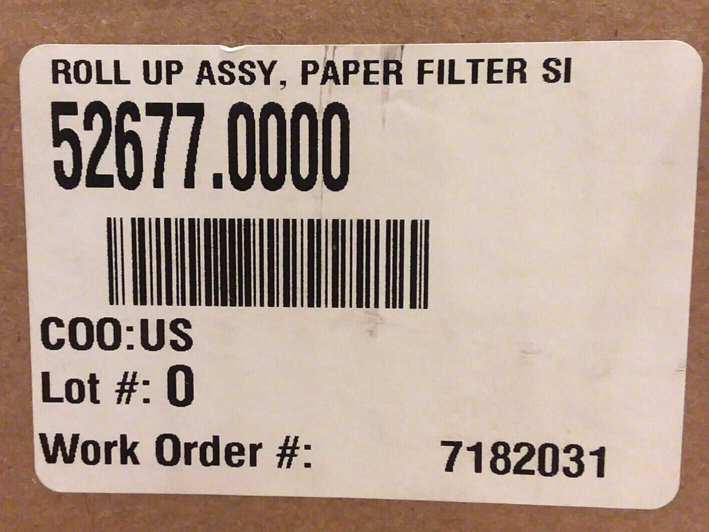 Bunn 52677.0000 Roll Up Assembly Paper Filter SI 312 OEM for Sure Immersion 312