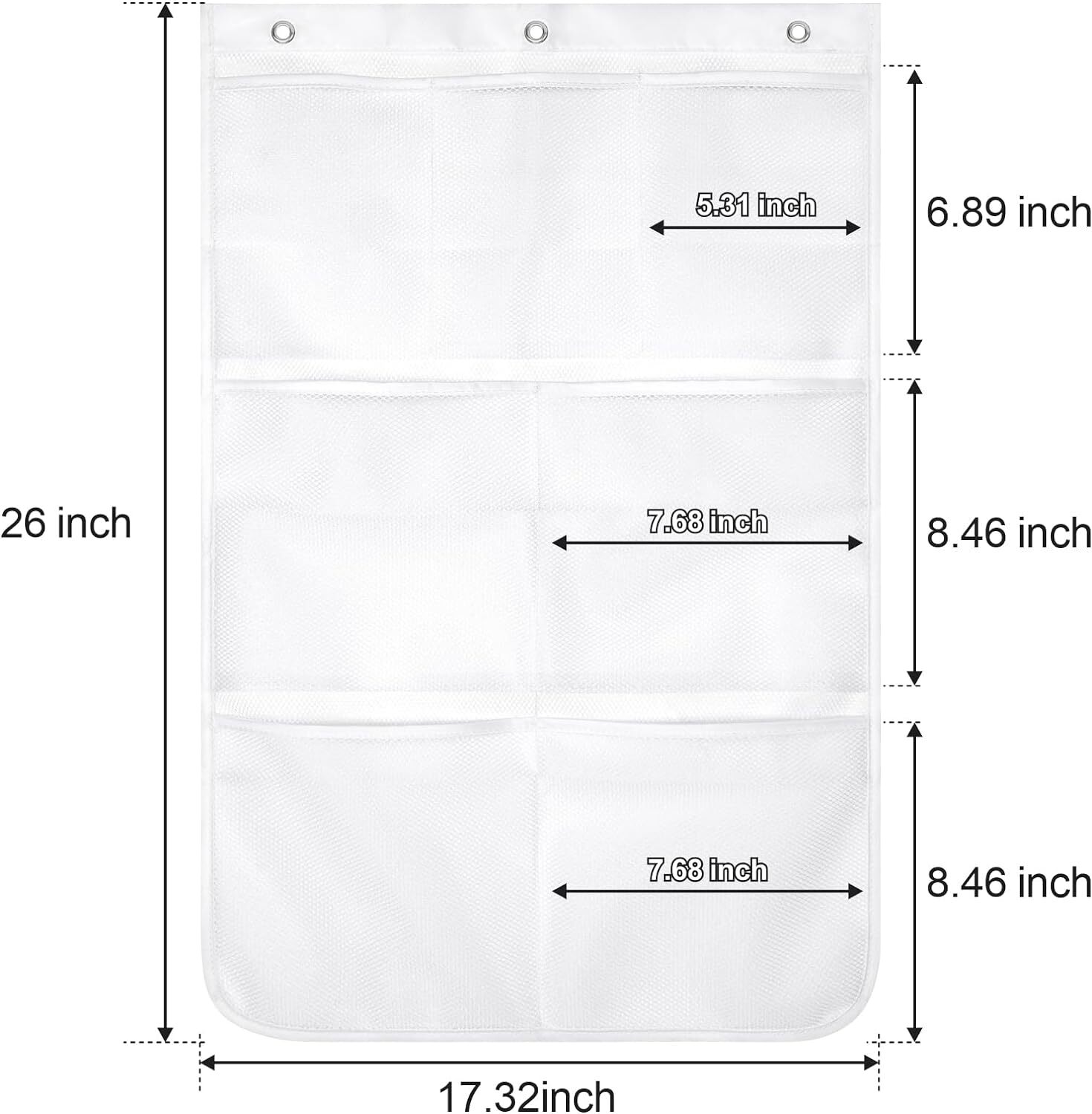 F-color Mesh Shower Caddy Hanging - Quick Dry Beautiful White, 2 Pack