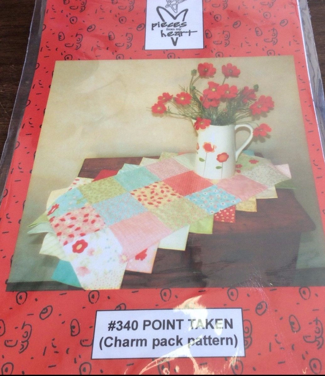 POINT TAKEN TABLE RUNNER # 340 CHARM PACK PATTERN FROM PIECES FROM MY HEART