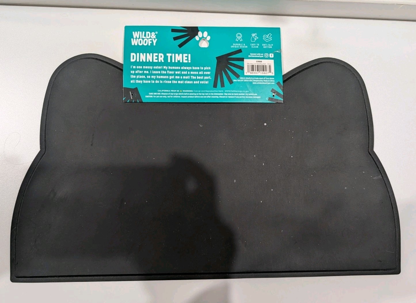 Wild And Woody Pet Feeding Mat Cat Ear Shape BIN 2