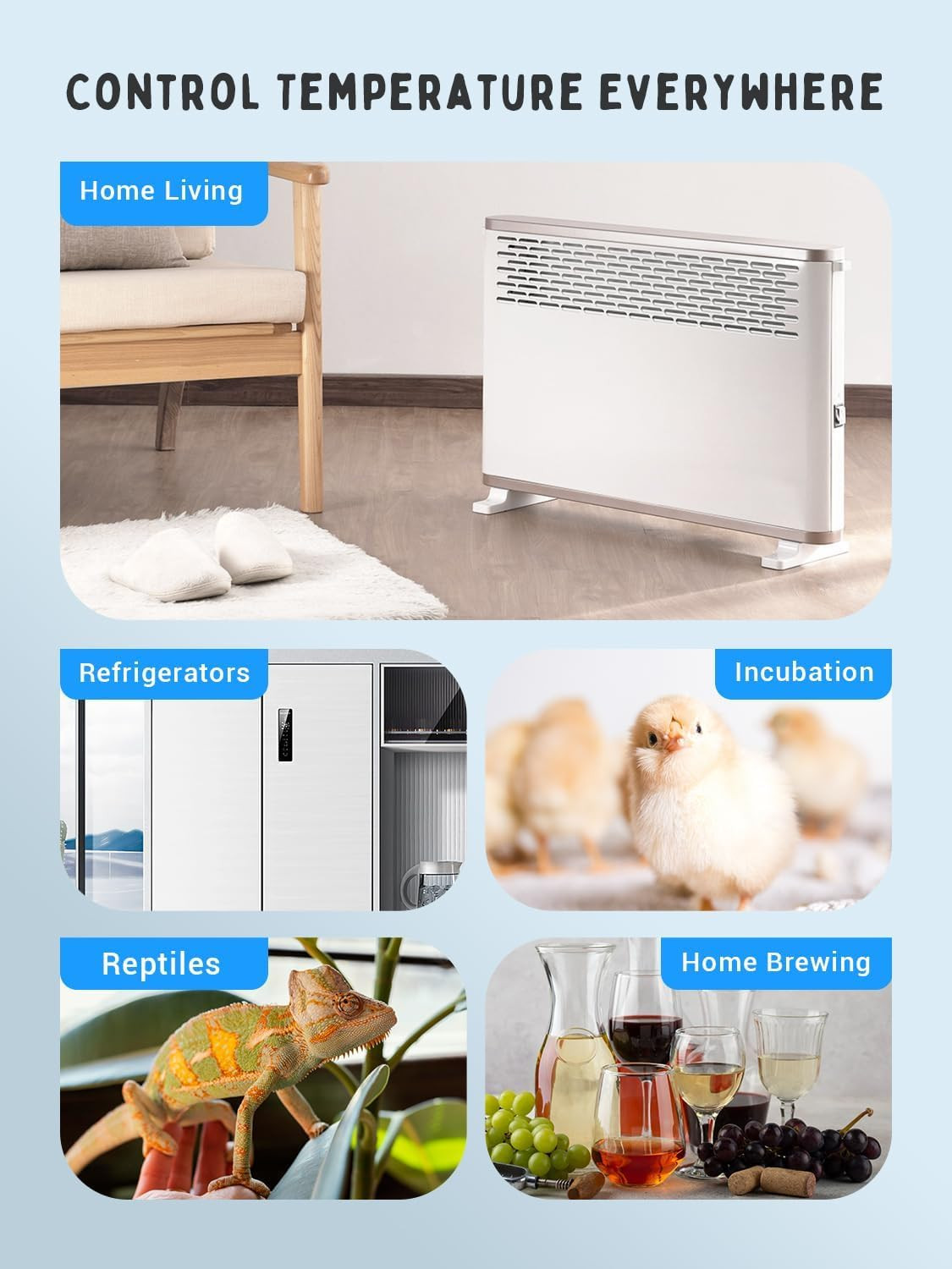 Plug in Thermostat Wifi 1800W 15A Heating Cooling Timer Countdown Mode