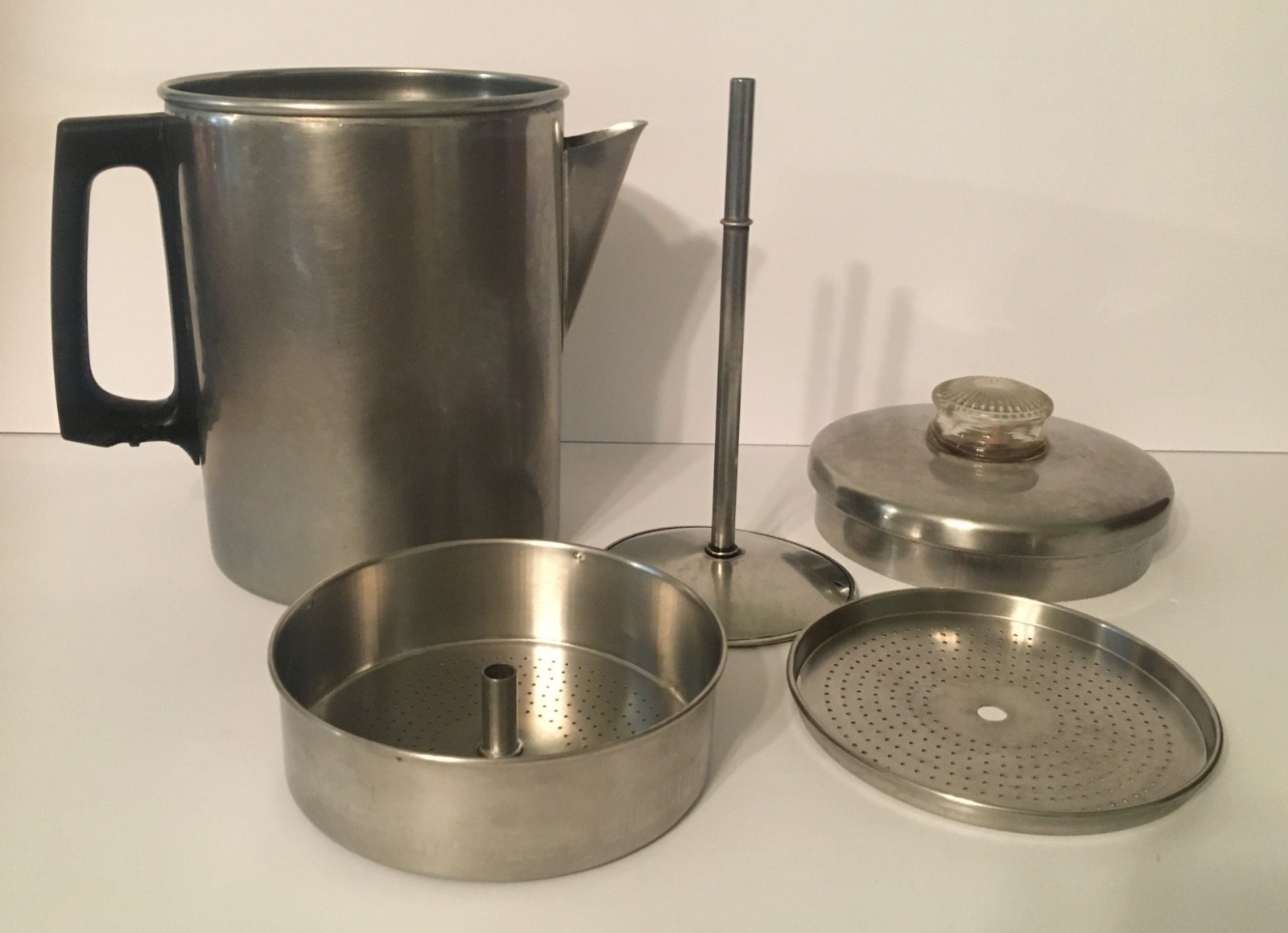 Vintage Aluminum 8-9 Cup Top of Stove Percolator Coffee Pot/Camp Stove