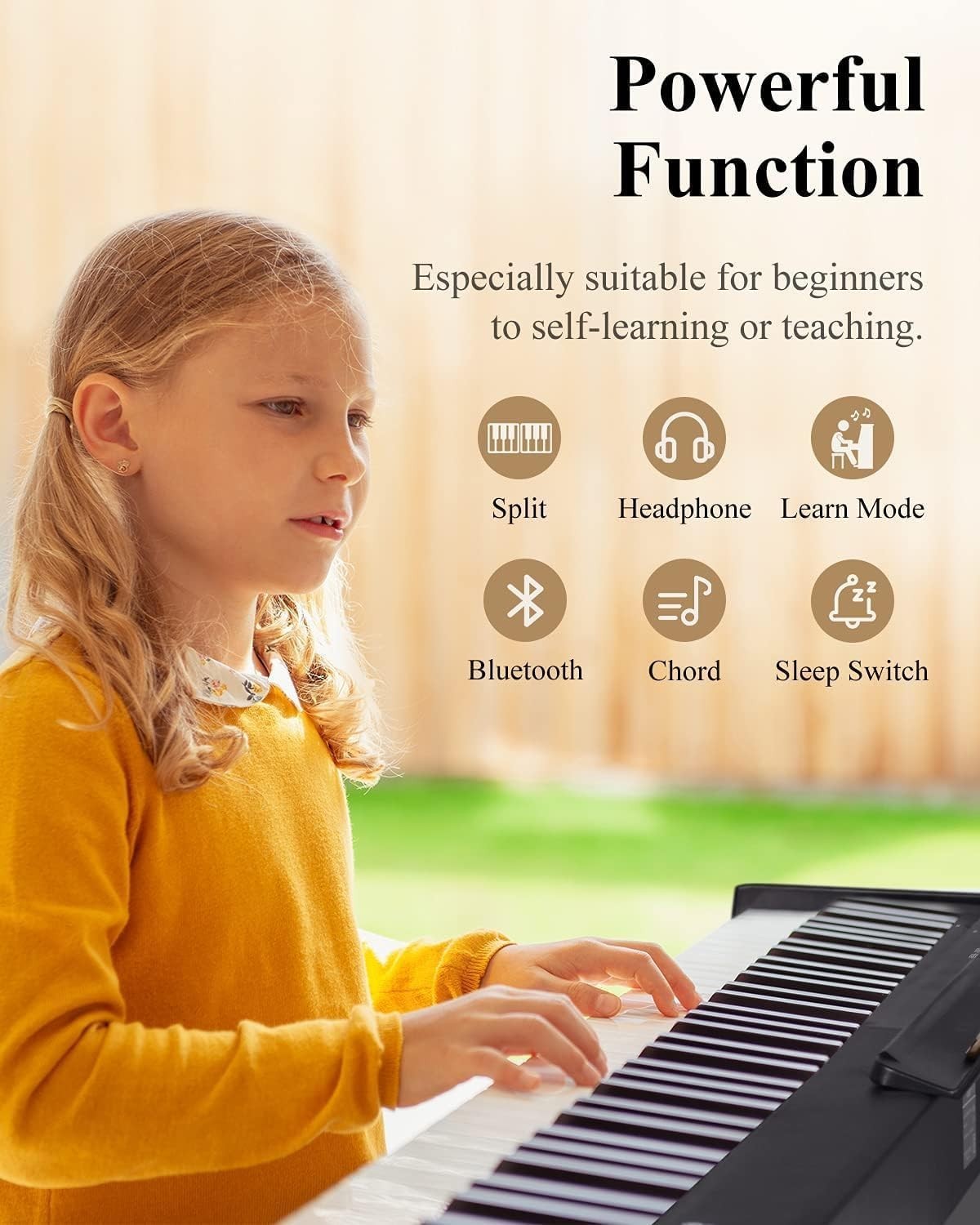 Foldable Electric Piano 88 Key Bluetooth Portable
