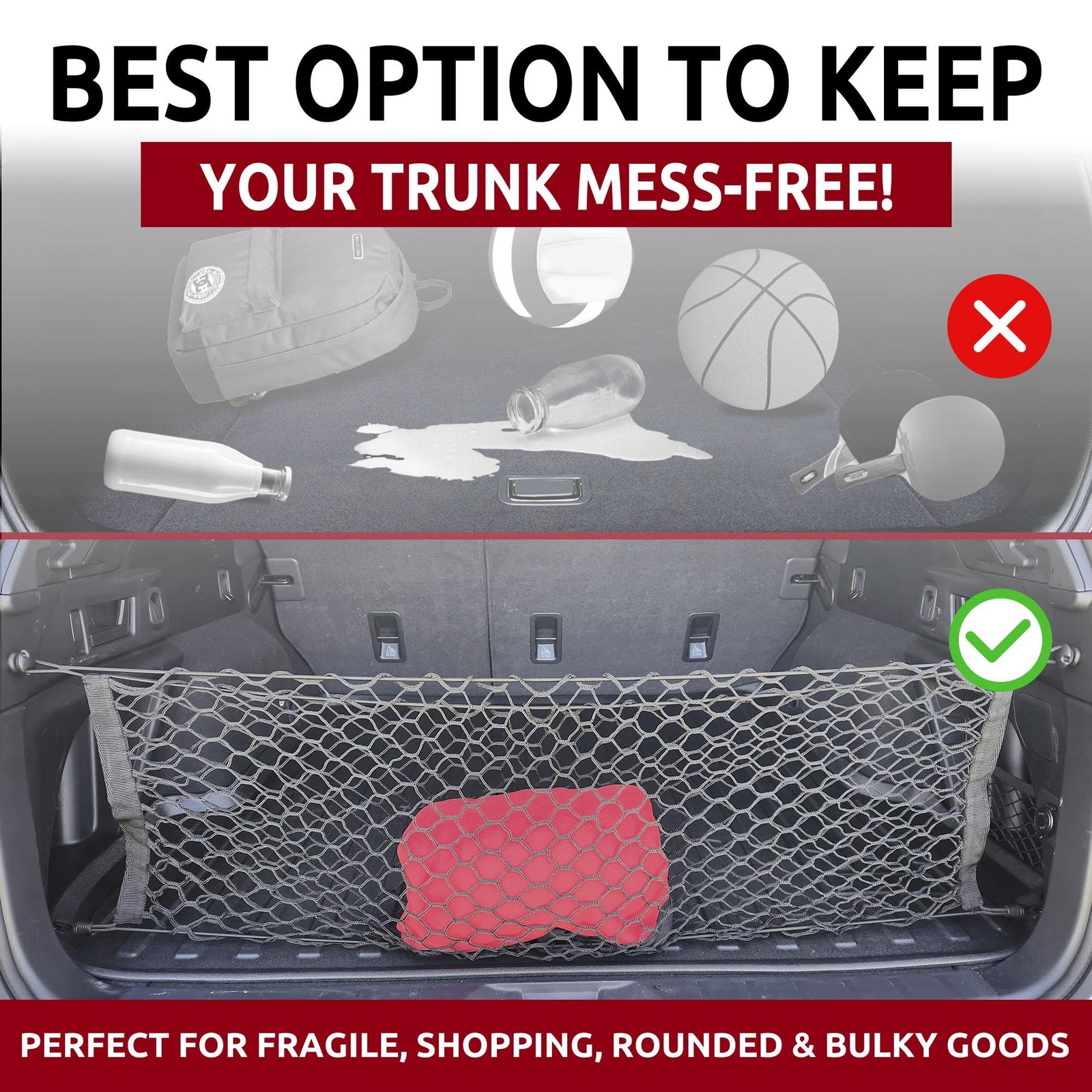 Envelope Style Trunk Mesh Cargo Net for Subaru Outback (BR/BM) 2000-2026 - Ca...
