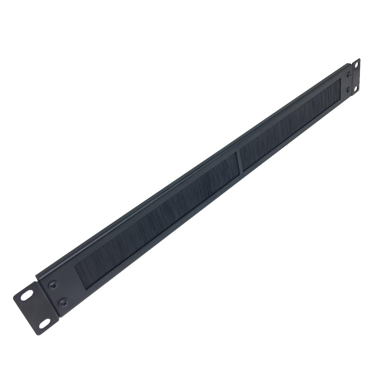1U Brush Cable Manager Horizontal Rack Mount Cable Management Panel with Tidy Br