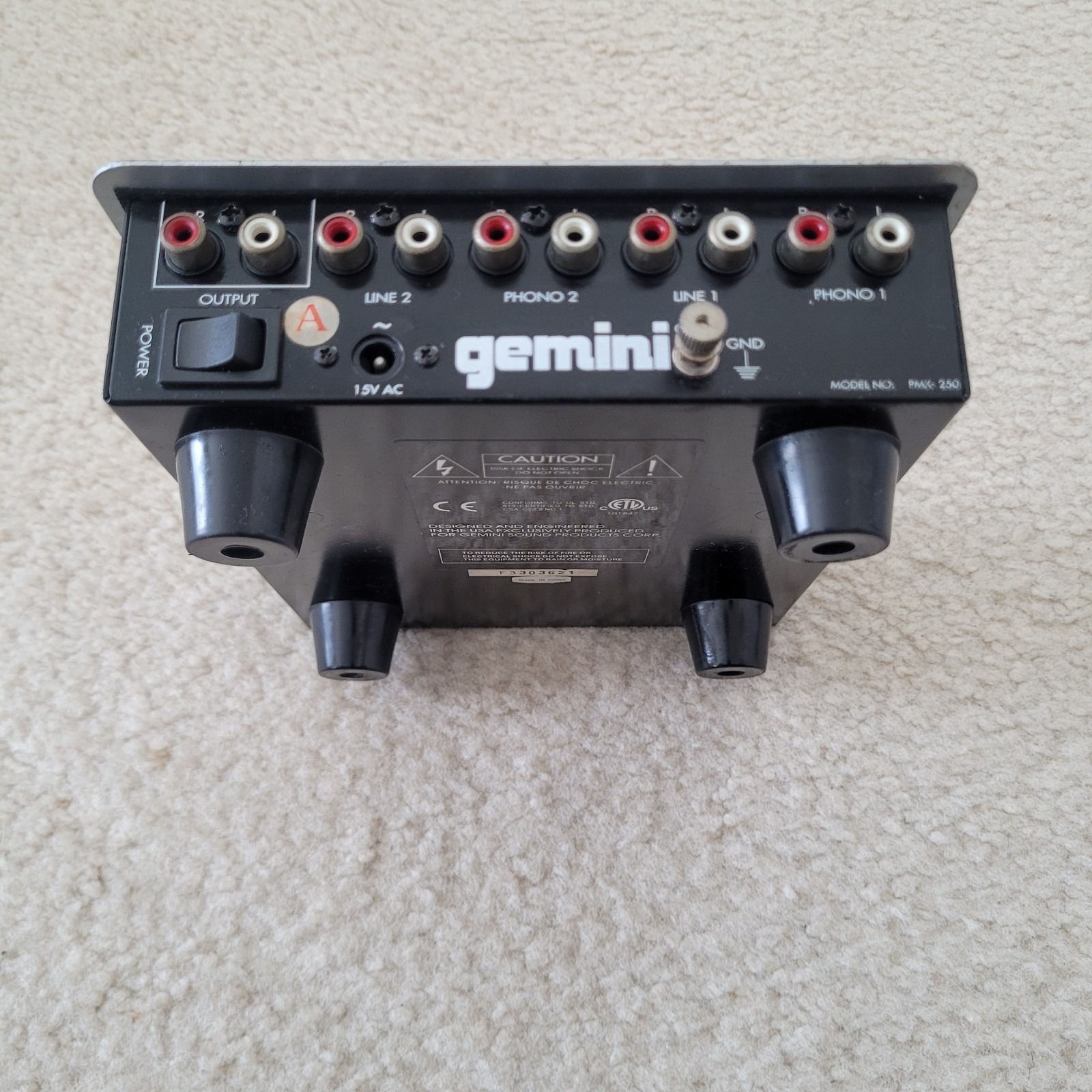 Gemini PMX-250 Stereo/DJ Mixer, Two Channel, Used & Untested.