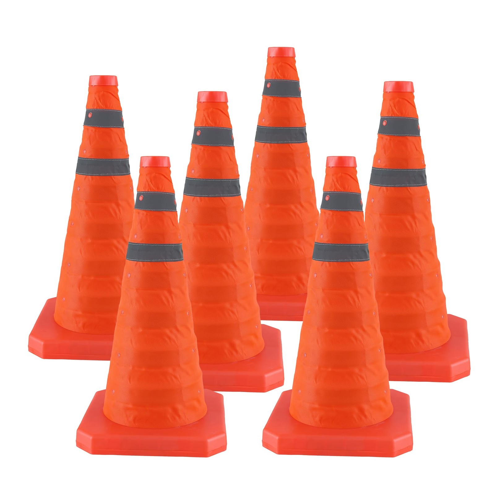 Jade Butterfly 18 Inch 6 Pack Collapsible Traffic Safety Cones, Orange Cones ...