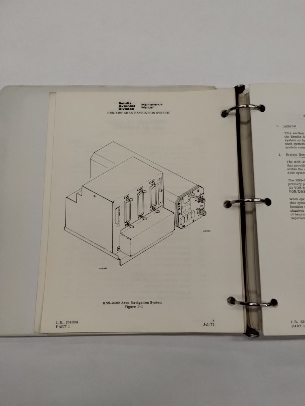 Bendix RNS-3400 Area Navigation System Maintenance Manual July 1973-Original