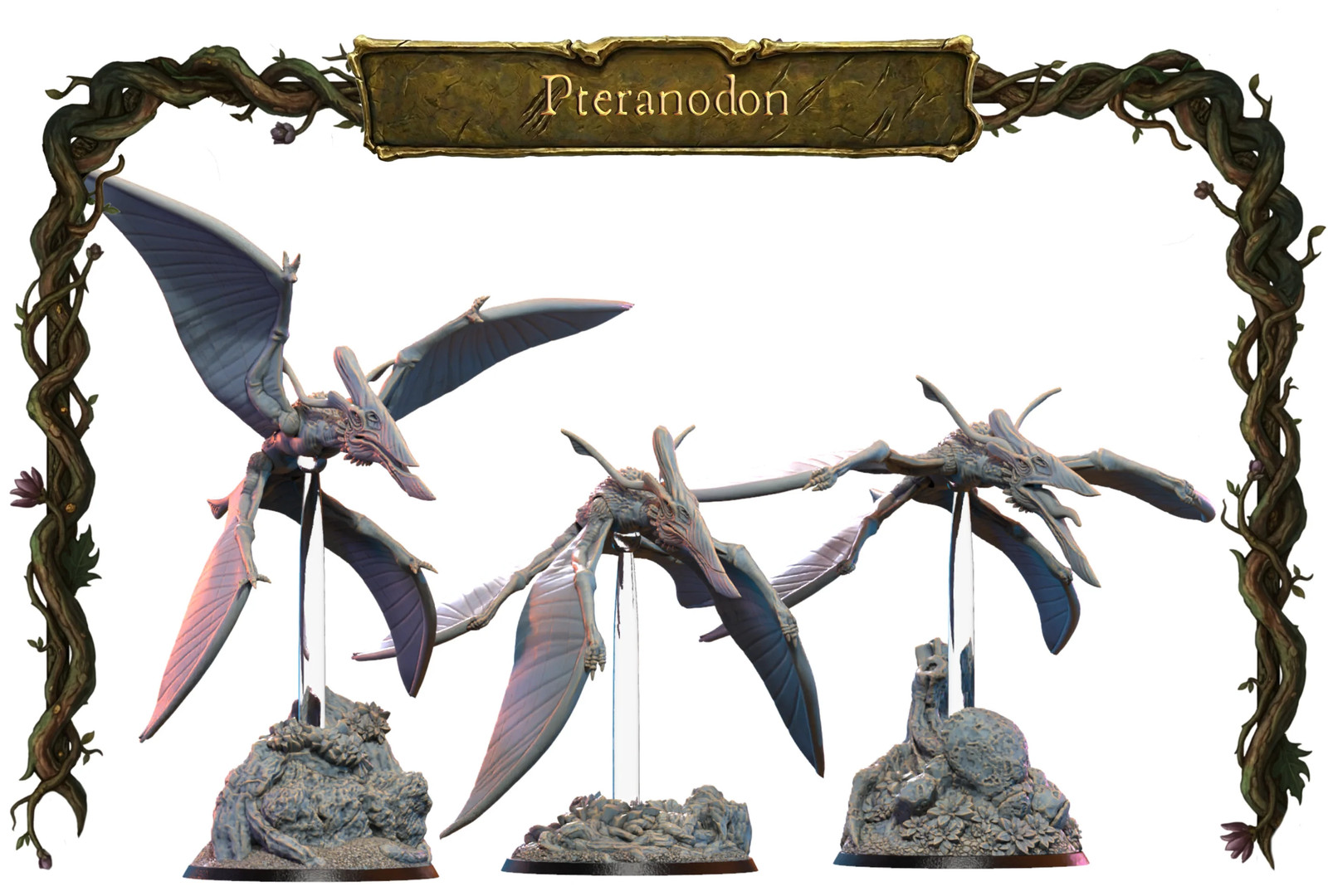 Pteranodons - 28mm Heroic Cuetzpal Jungle - Resin Tabletop Miniature