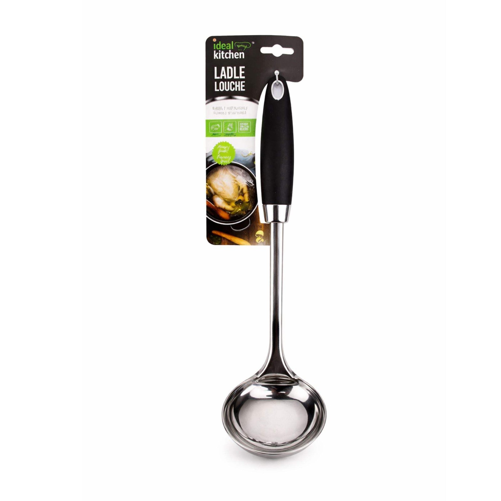 12" Ideal Kitchen Black Stainless Steel Ladle