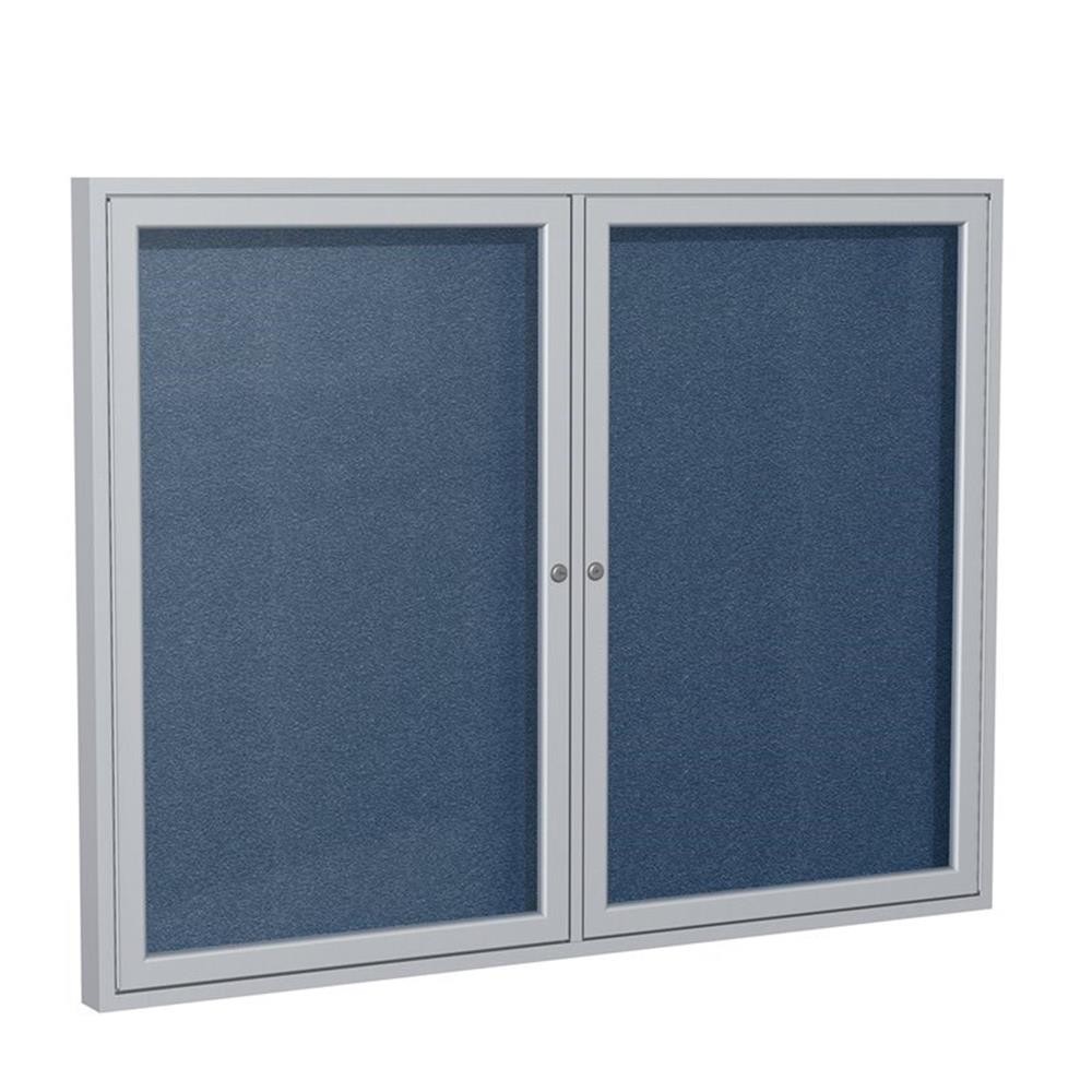 Ghent's Vinyl 36" x 60" 2 Door Enclosed Bulletin Board in Navy