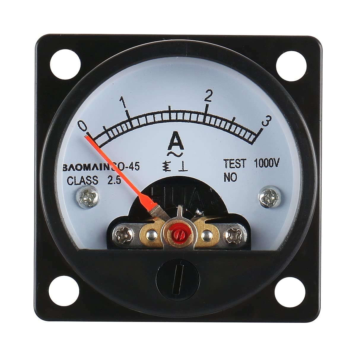 SO-45 AC 0-3A Round Analog Panel Meter Current Measuring Ammeter Gauge Black