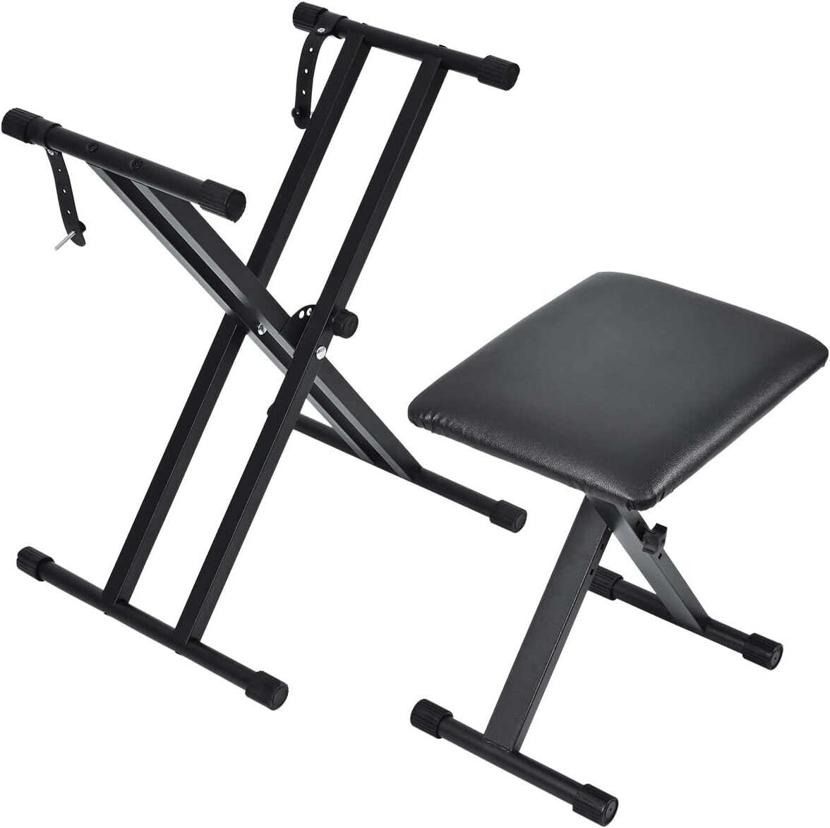 Double-X Keyboard Stand and Bench Set Lightweight w/ Locking Straps tipatyard