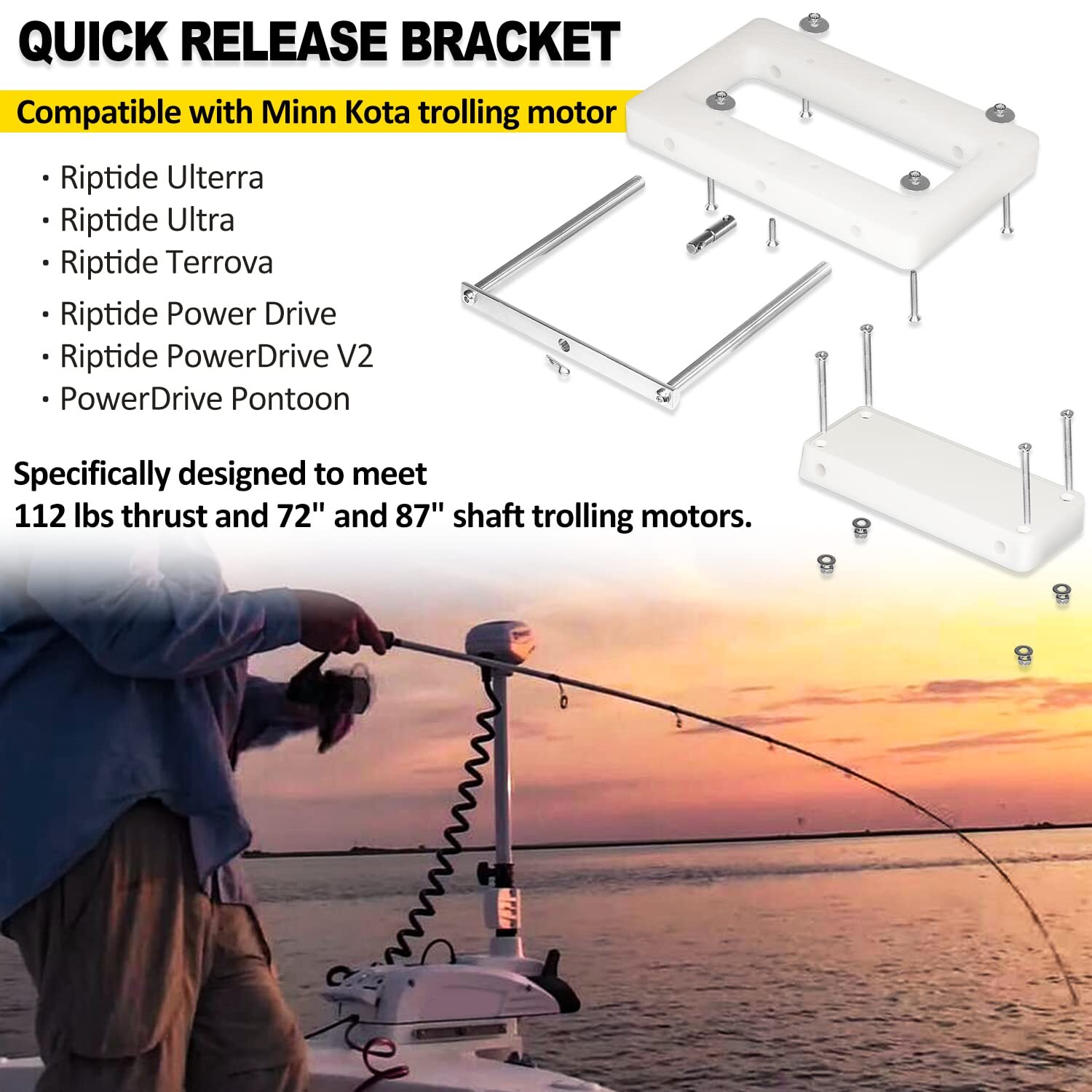 1854054 RTA-54 for Riptide Trolling Motor Composite Quick Release Bracket Mount