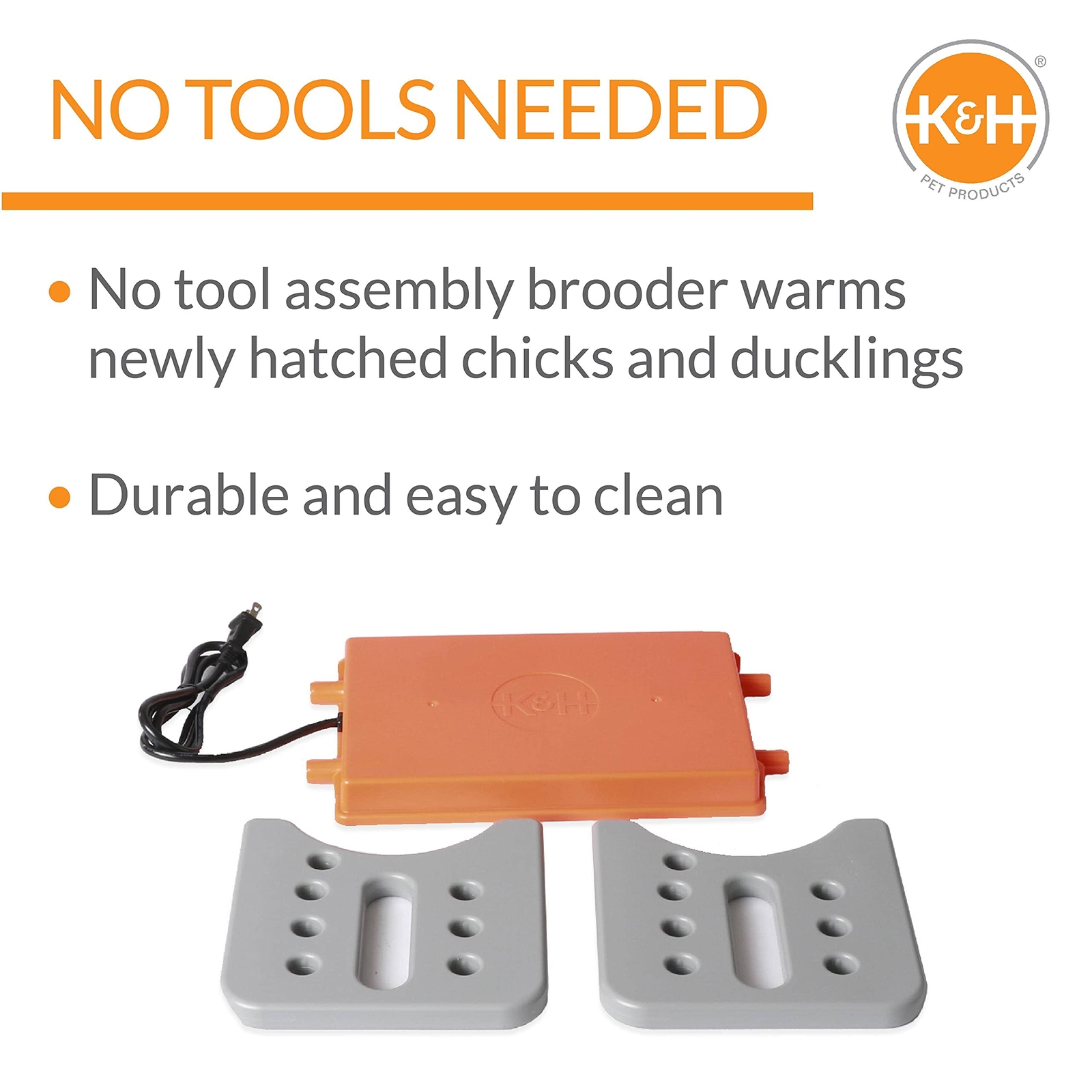 Thermo Chicken Brooder Safe Heat Lamp Alternative for Chicks Large Gray/Orange
