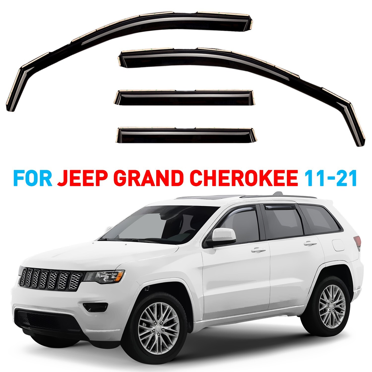 Rain Guards Vent Visors Shade for 2011-2021 Jeep Grand Cherokee