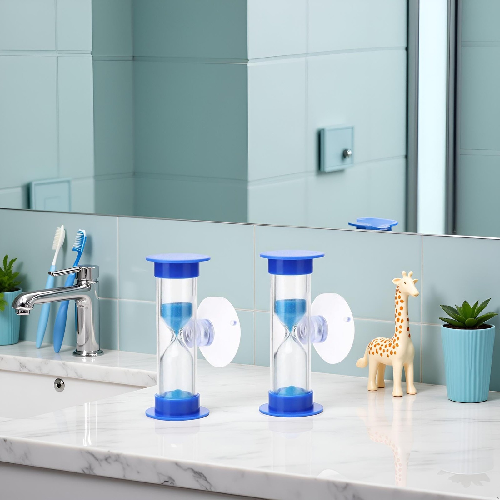 2Pcs Blue Toothbrush Timer for 2mins Sand Clock Timer 2 Minute Sand Timer, Pl...