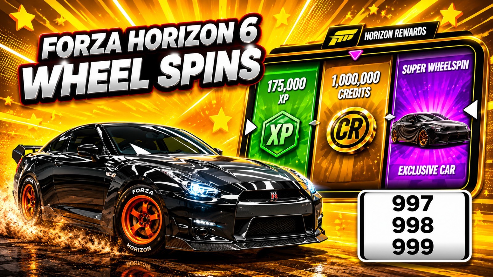 Forza Horizon 6 - 5k WHEELSPINS + 5K SUPER WHEELSPINS + [BAN WARRANTY]