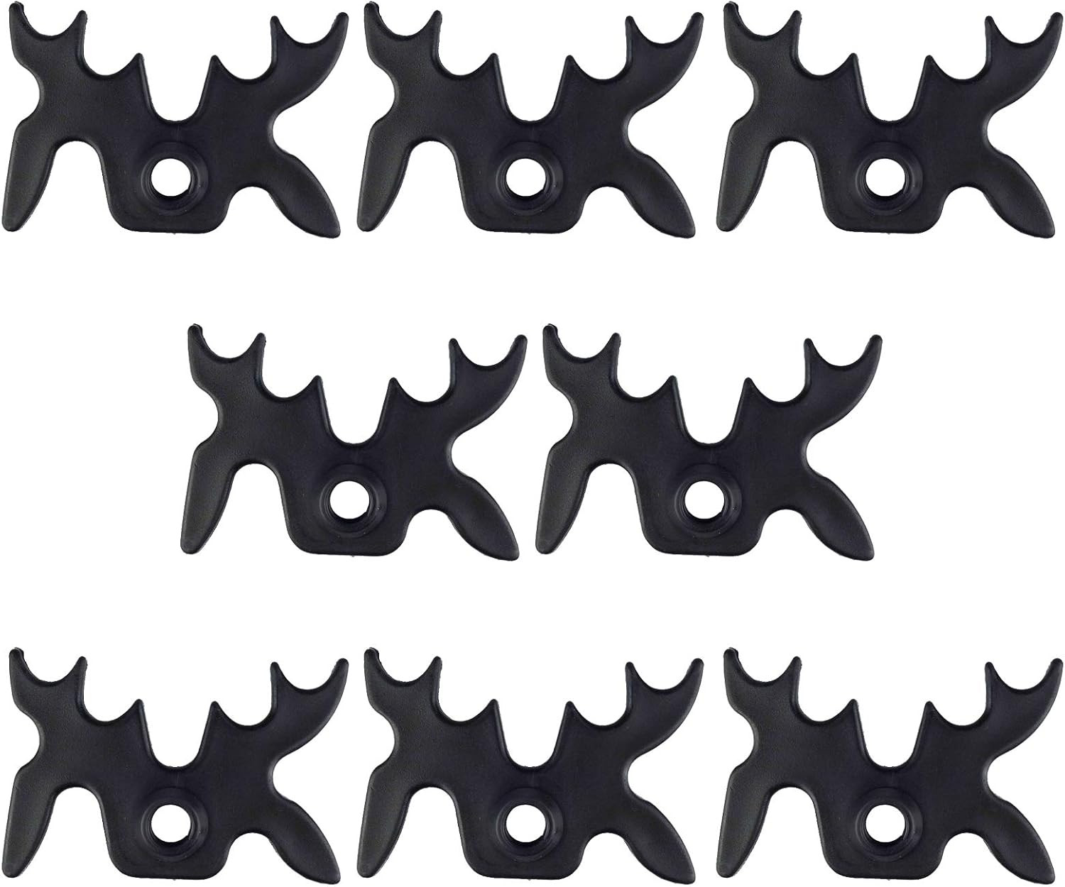 8 Pack Plastic Moosehead Pool Billiard Cue Bridge Head (Black)