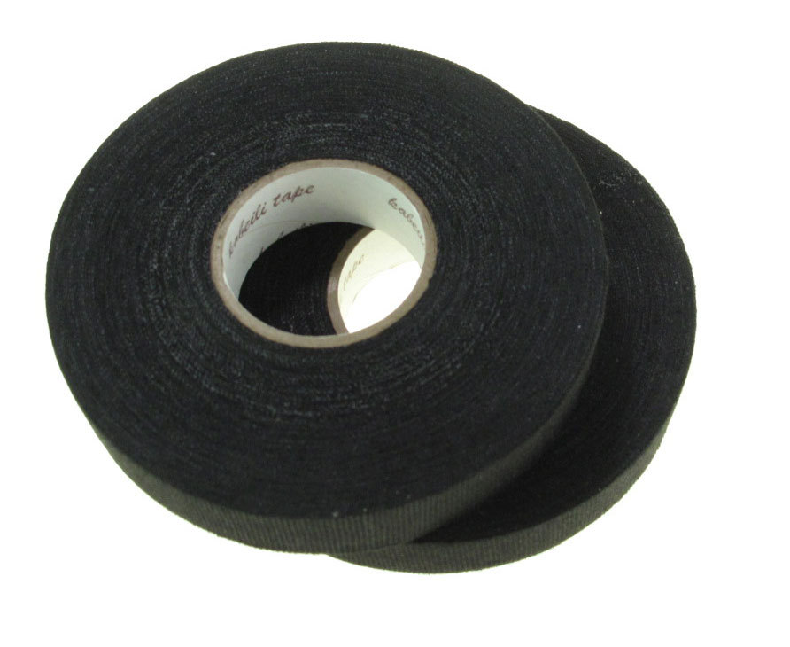 2 Rolls 19mm x 25M Adhesive Cloth Fabric Tape cable looms wiring harness *Black*