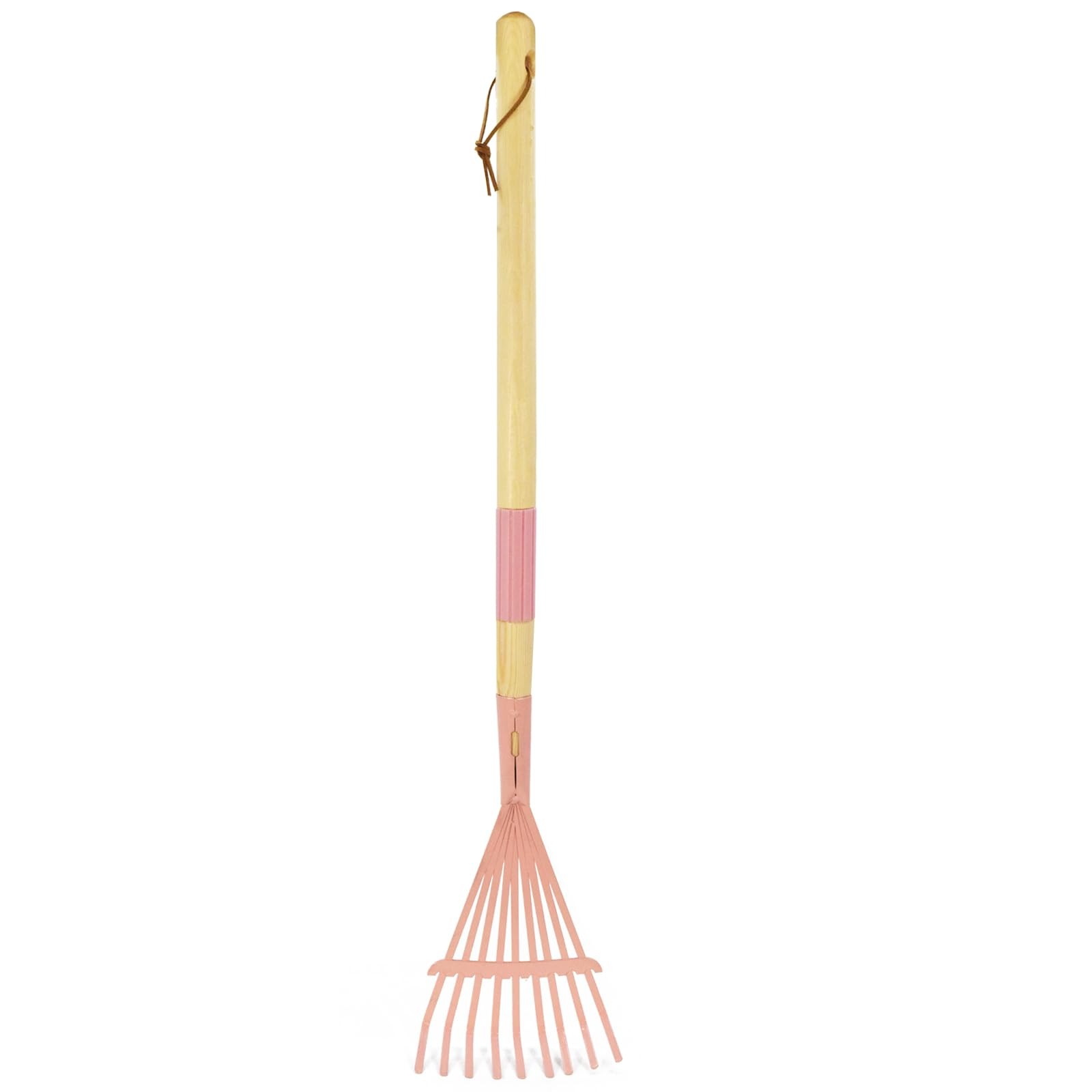 Kids Leaf Rake-Small Wooden Handle Leaf Rake with Metal Tines, 27inches /69cm...