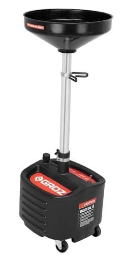 Waste Oil Drain Pan - Wheeled, Adjustable Height, Spill-Proof 8 Gallon 1