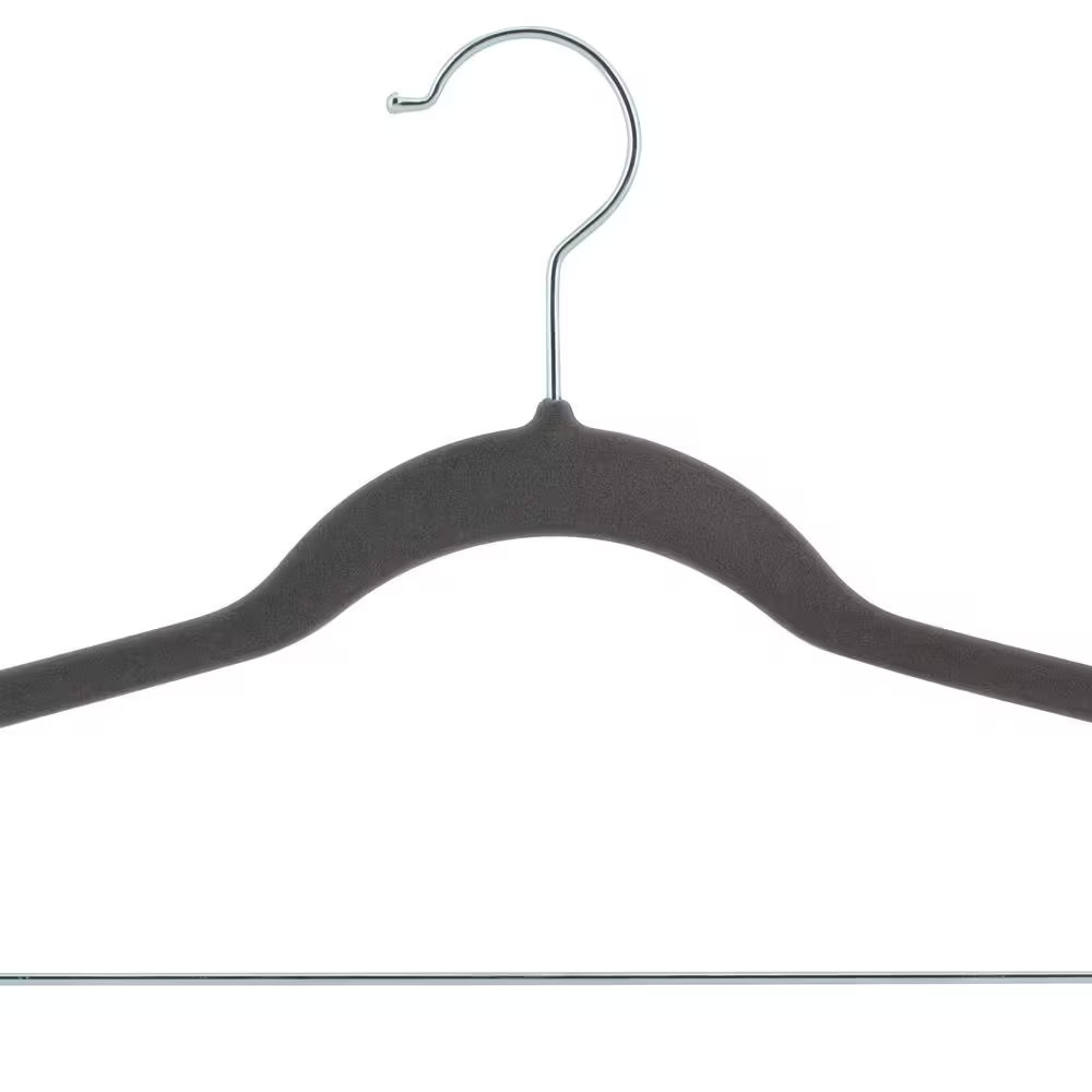 12 Pack Grey Velvet Hangers with Clips Non Slip Clothes Coat Pants Organizer
