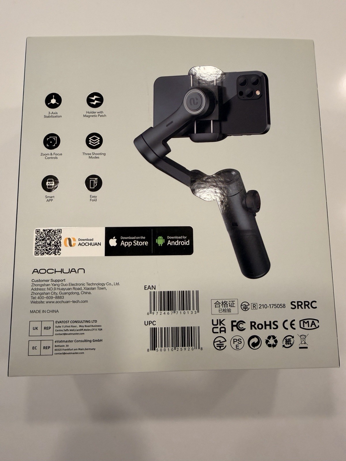 AOCHUAN Smart XE 3-Axis Smartphone Gimbal Stabilizer Magnetic Patch