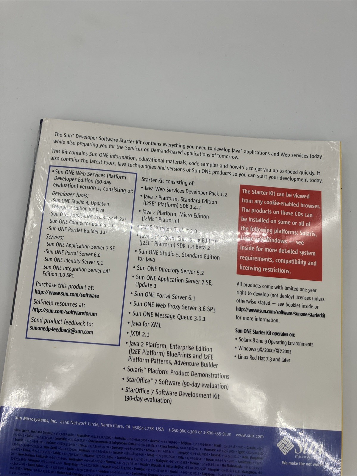 Java Sun ONE Starter Kit, Complete w 8 Discs + Certification Key Sealed