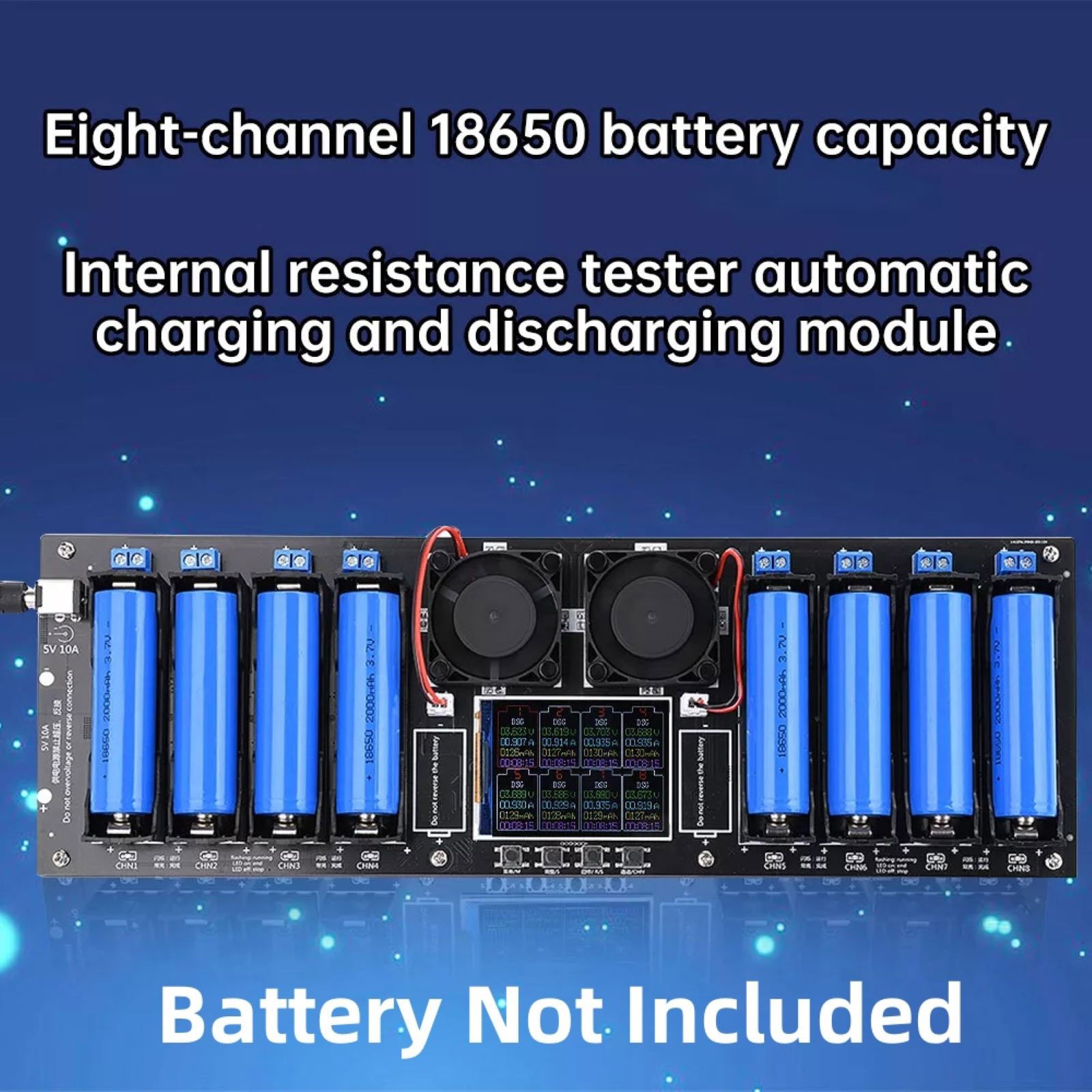 8CH 2.4in LCD Screen Internal Resistance Tester Charging Discharging DC