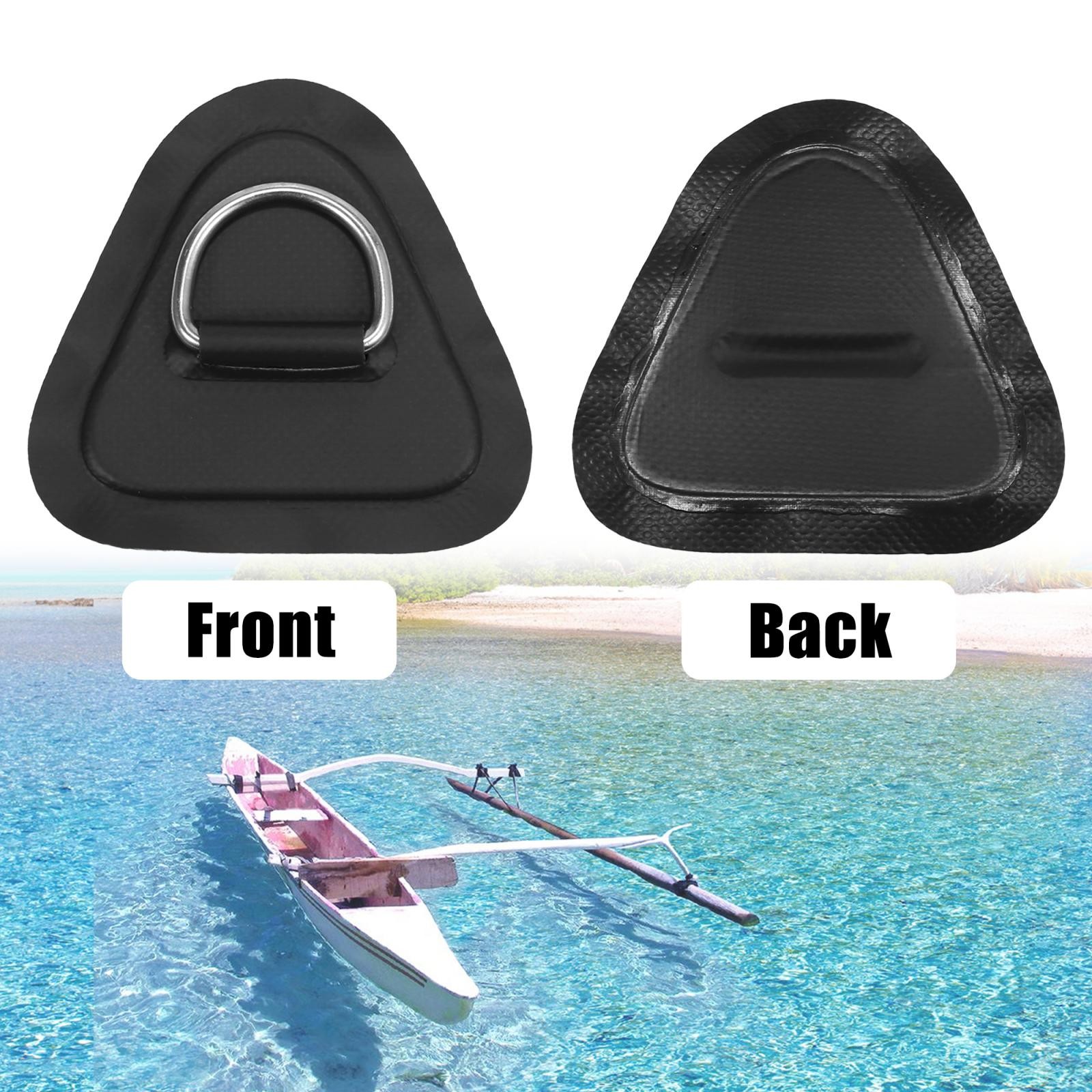 6pcs D PVC Patch Stainless Steel Triangle Shape Black for Kayak