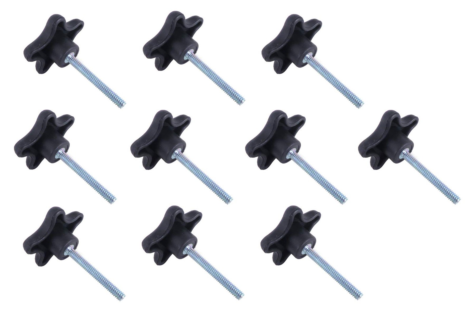 774007 10 PCS 1/4 20 Male Thread Star Knobs 2 Inch Diameter 2 Inch Post