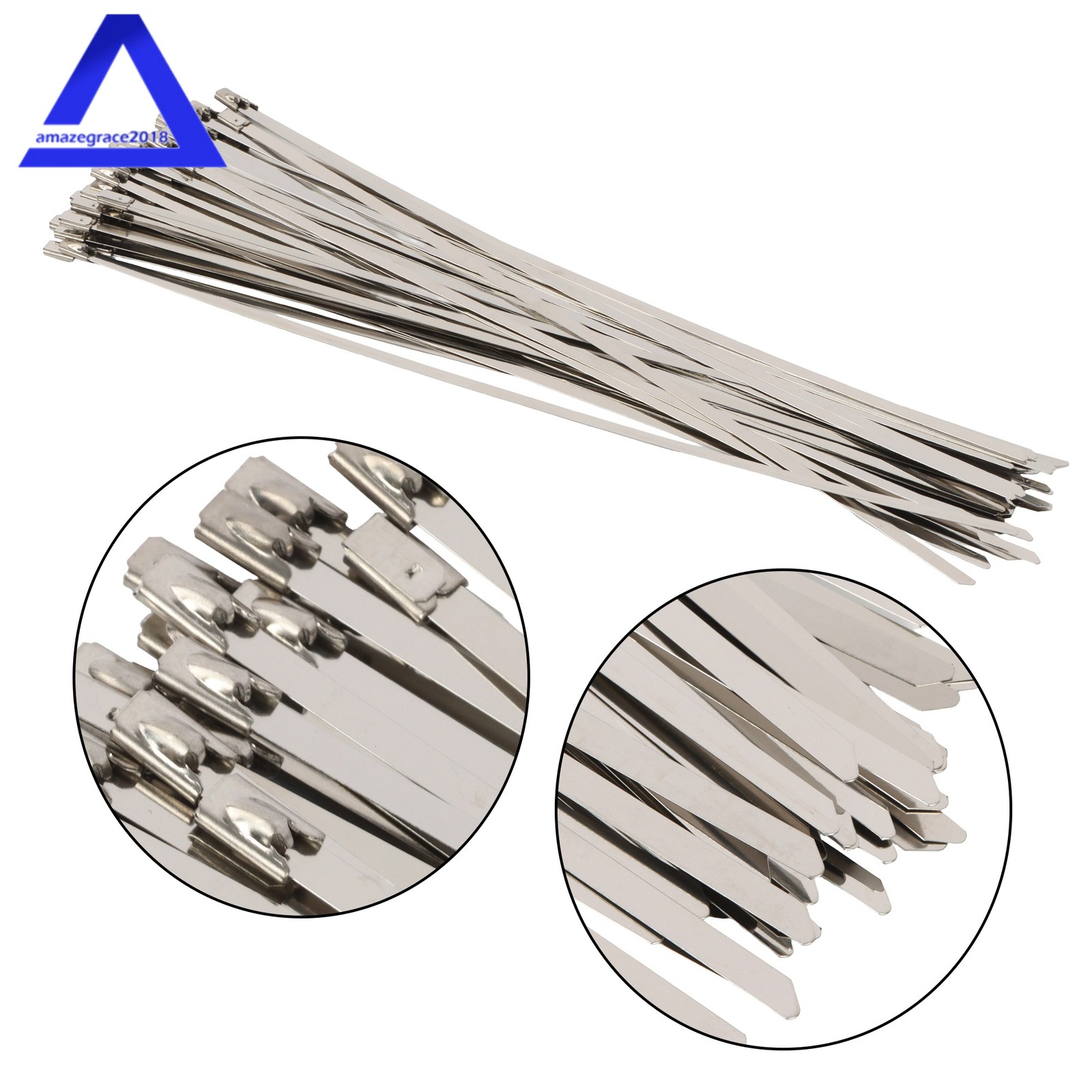 Stainless Steel Cable Ties, 11.8 in, Heavy-duty Self-locking, 330 lb, 200 Piece