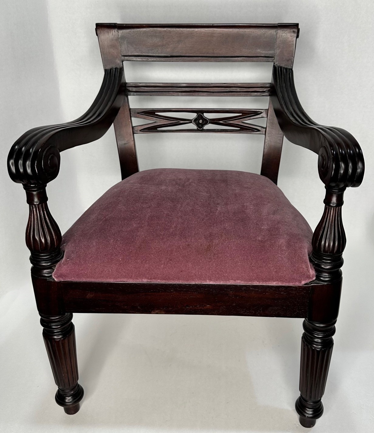 Vintage English Regency Mahogany Doll Arm Chair