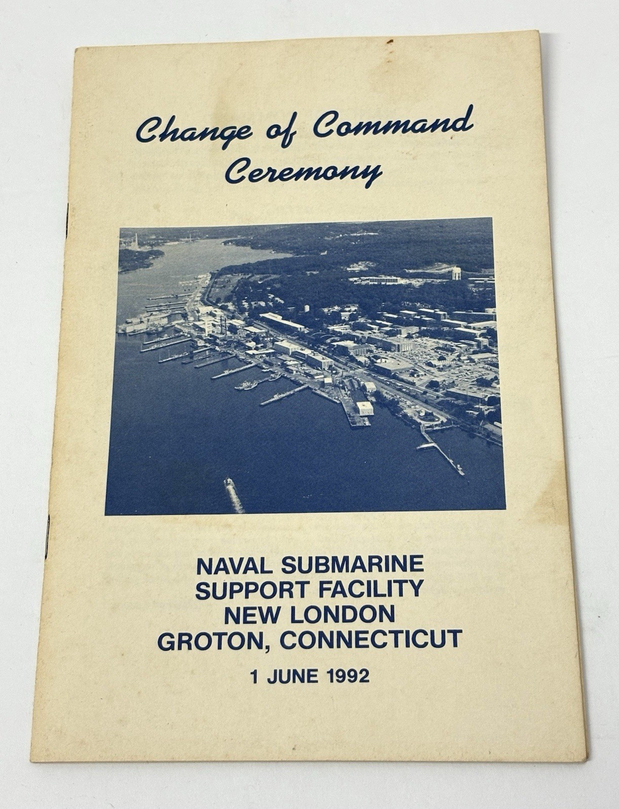 1992 US Navy Change Of Command Brochure Naval Submarine Base New London CT