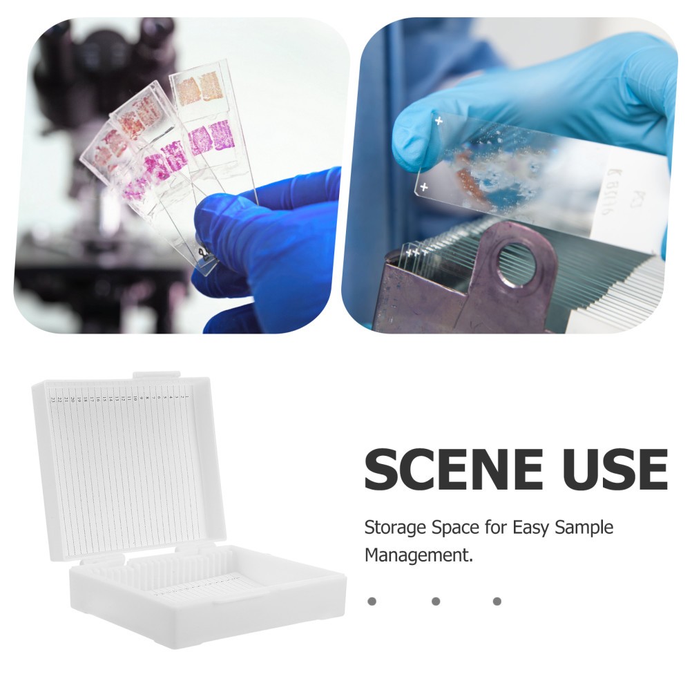 Microscope Slide Case Accessories Storage Organizer Plastic Rectangle Holder